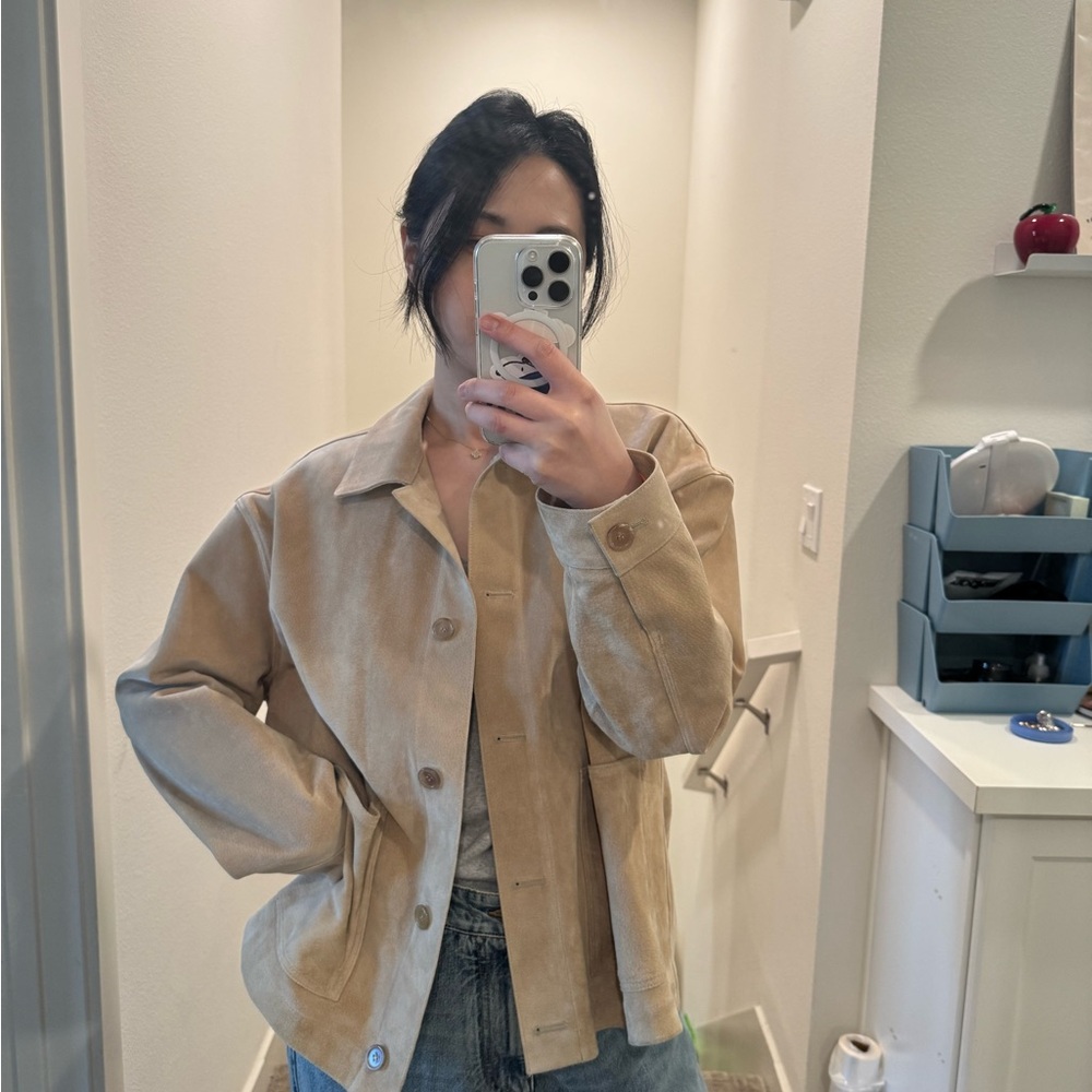 Beige Utility Jacket - Women's Casual Button-Up Coat